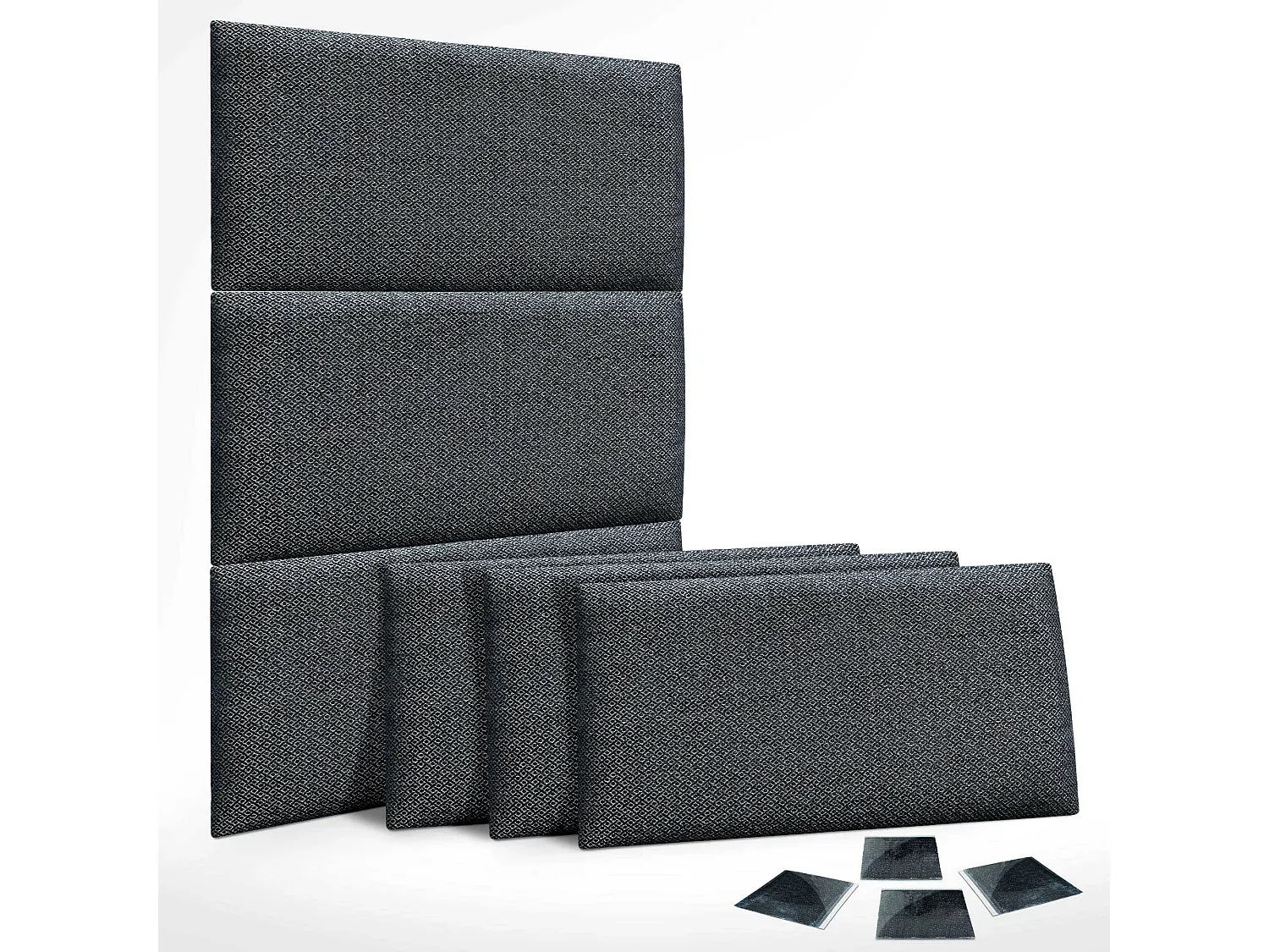 Selbstklebende Akustik-Wandpaneele, schallabsorbierend, 6er Set, 50x40cm, Silber Eiche