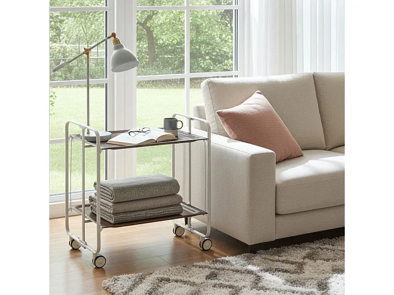 Kompakter Klappwagen mit Ablagen - Graues Metallgestell