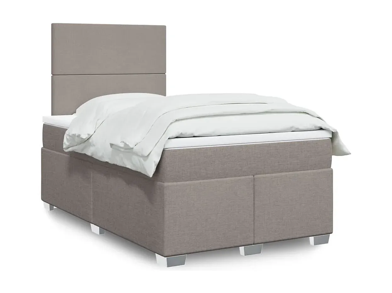 Komfortables Boxspringbett in Taupe 120x200 cm