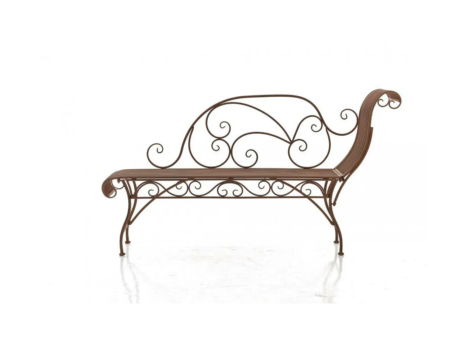 Metall Gartenliege in Antik Braun