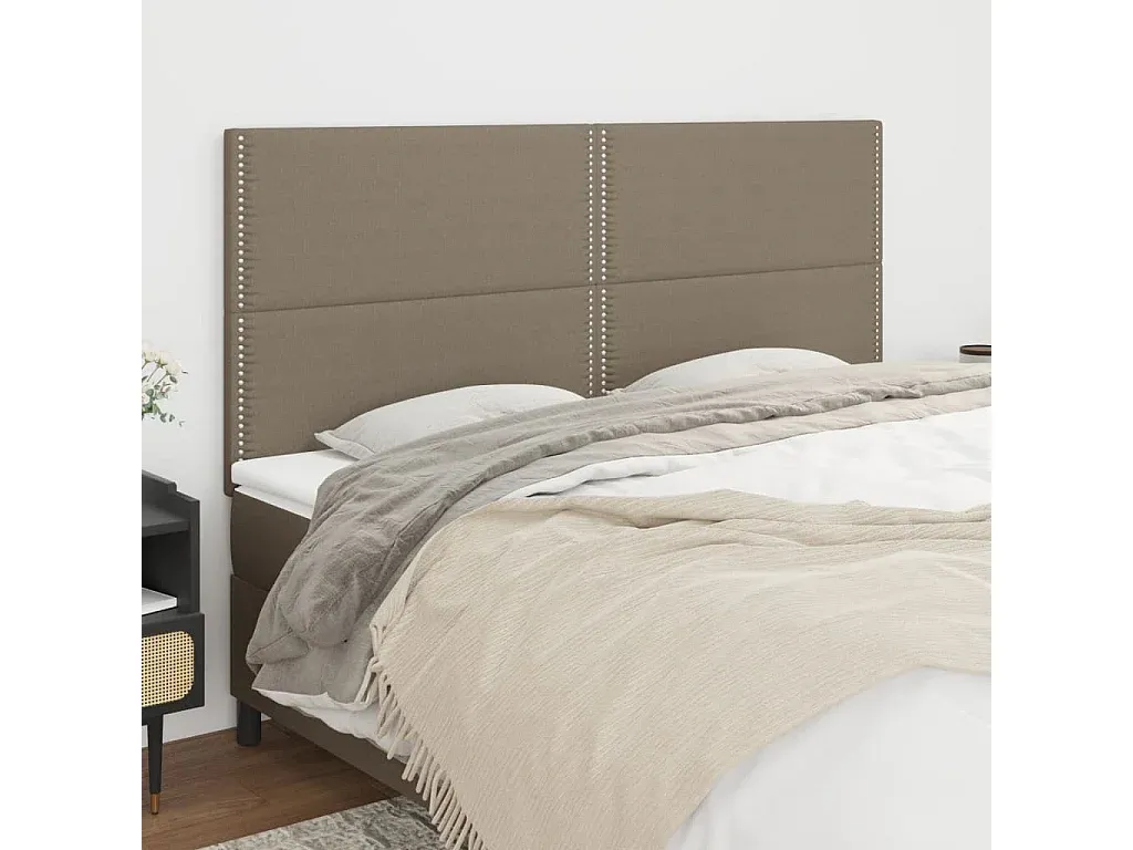 Stoffkopfteil 4-teilig Taupe 100x5x78/88 cm