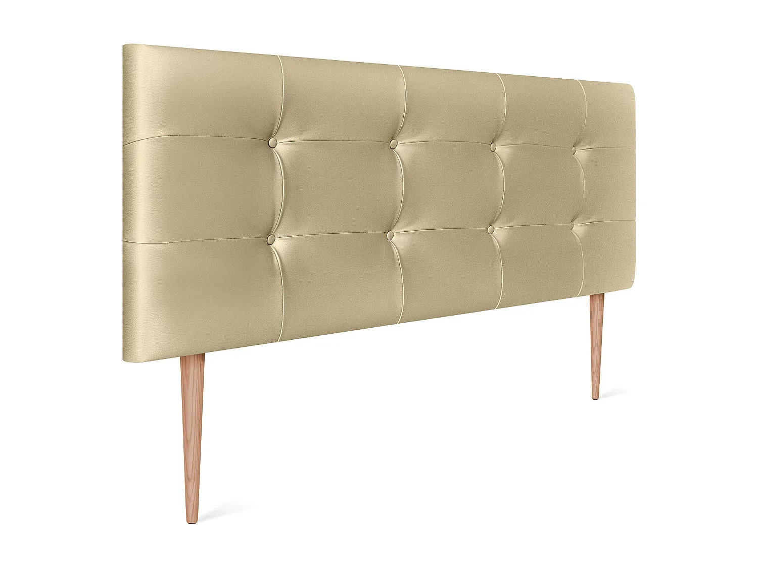 Gepolstertes Kopfteil aus Kunstleder 160 x 115 cm in Champagner