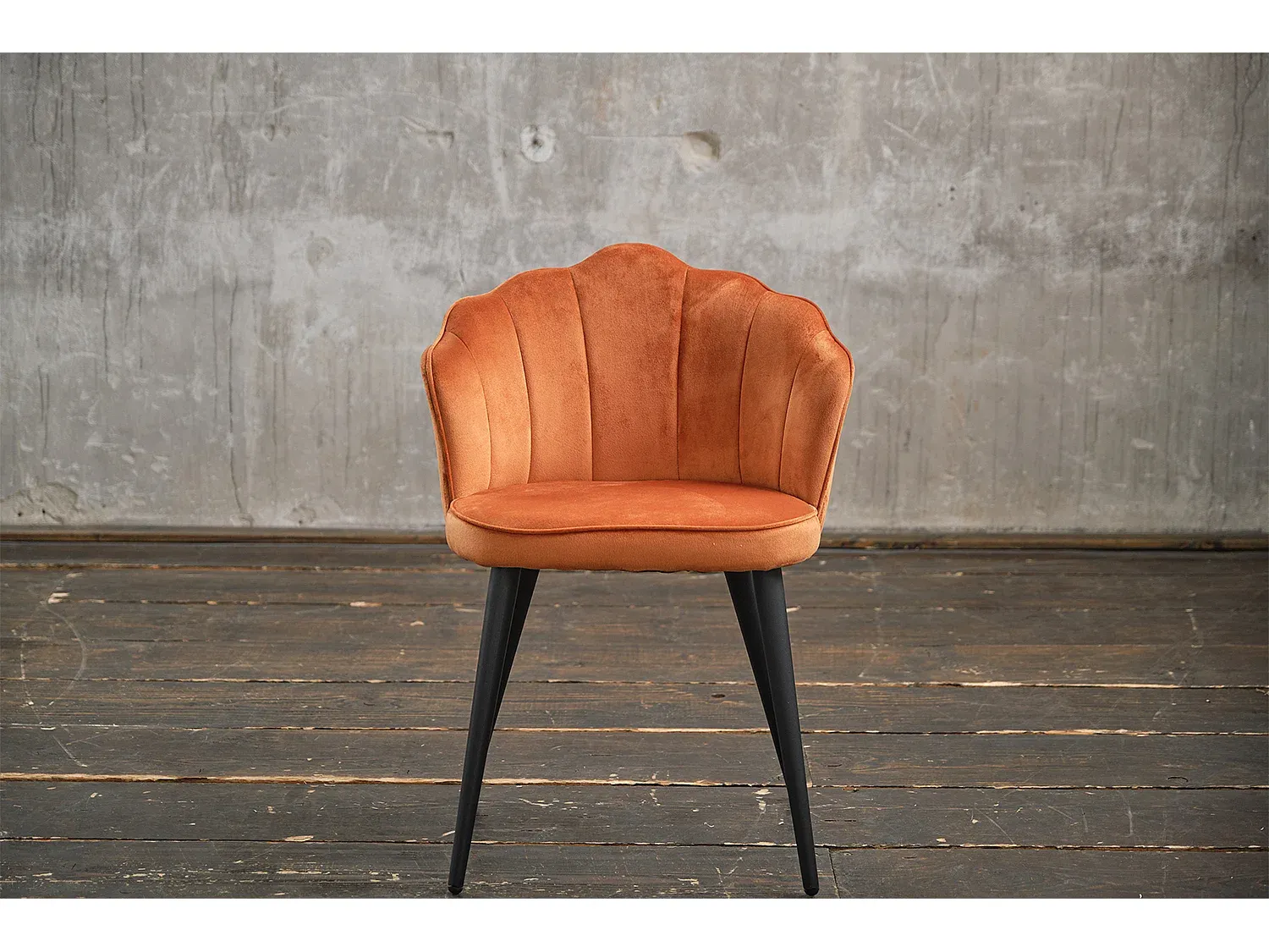 Eleganter Esszimmerstuhl aus Kupfer-Samt