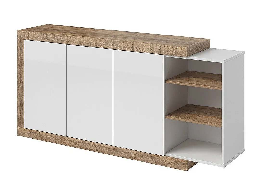 Elegantes Sideboard aus Eichenholz in Weiß, 180 cm