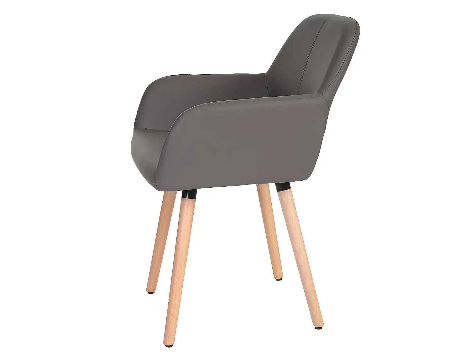 Eleganter Esszimmerstuhl aus Kunstleder in Grau mit Hellen Beinen
