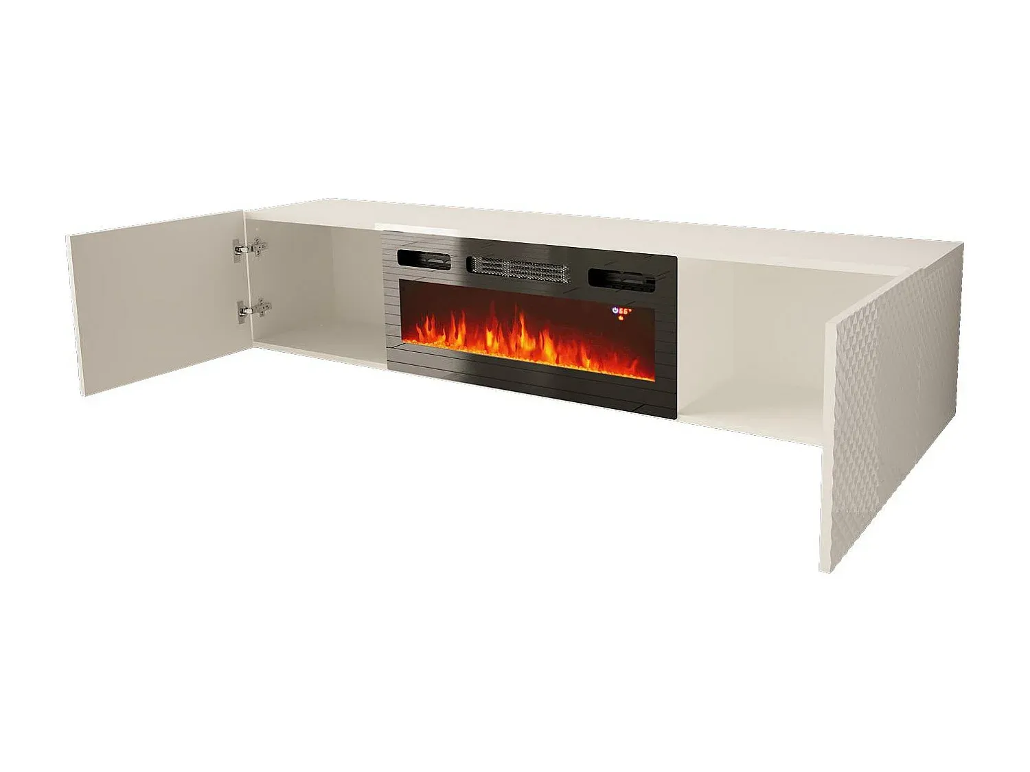 Modernes TV-Lowboard mit Stauraum, Weiß