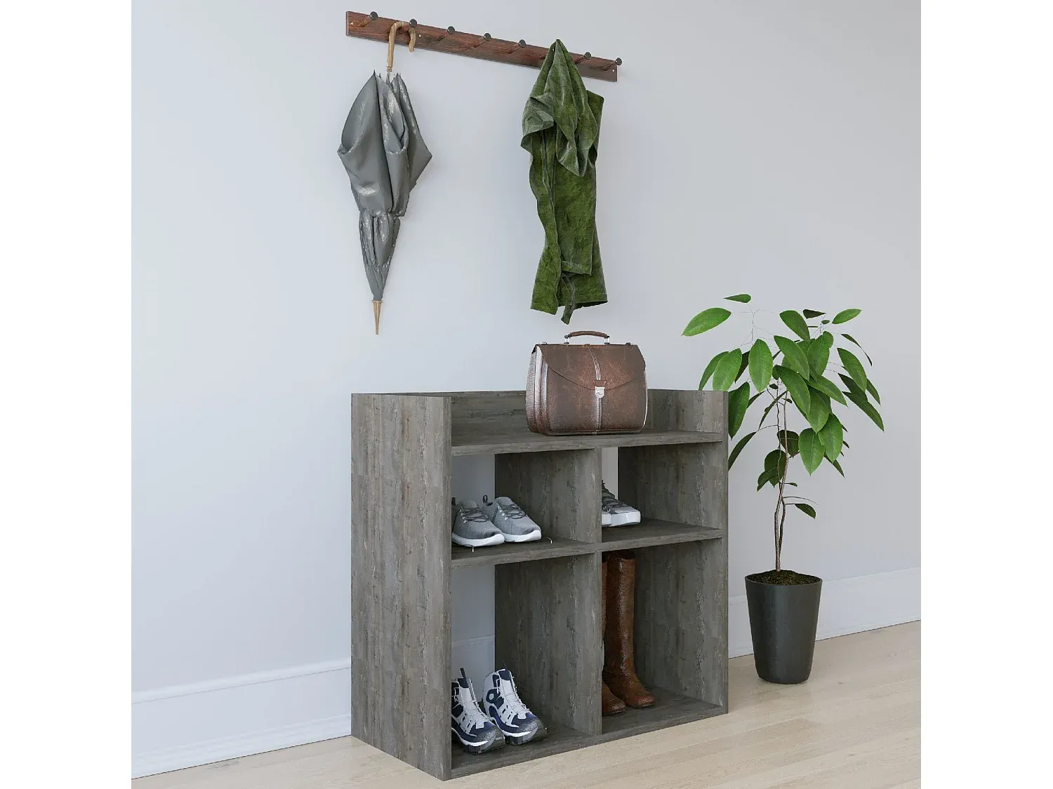 Modulares Schuhregal mit großem Stauraum