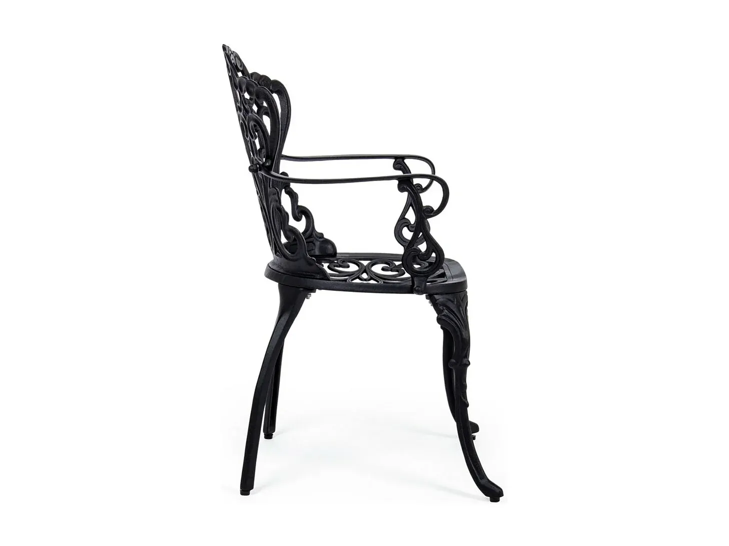 4er-Set Gartenstühle aus Aluminium mit Armlehnen, anthrazit