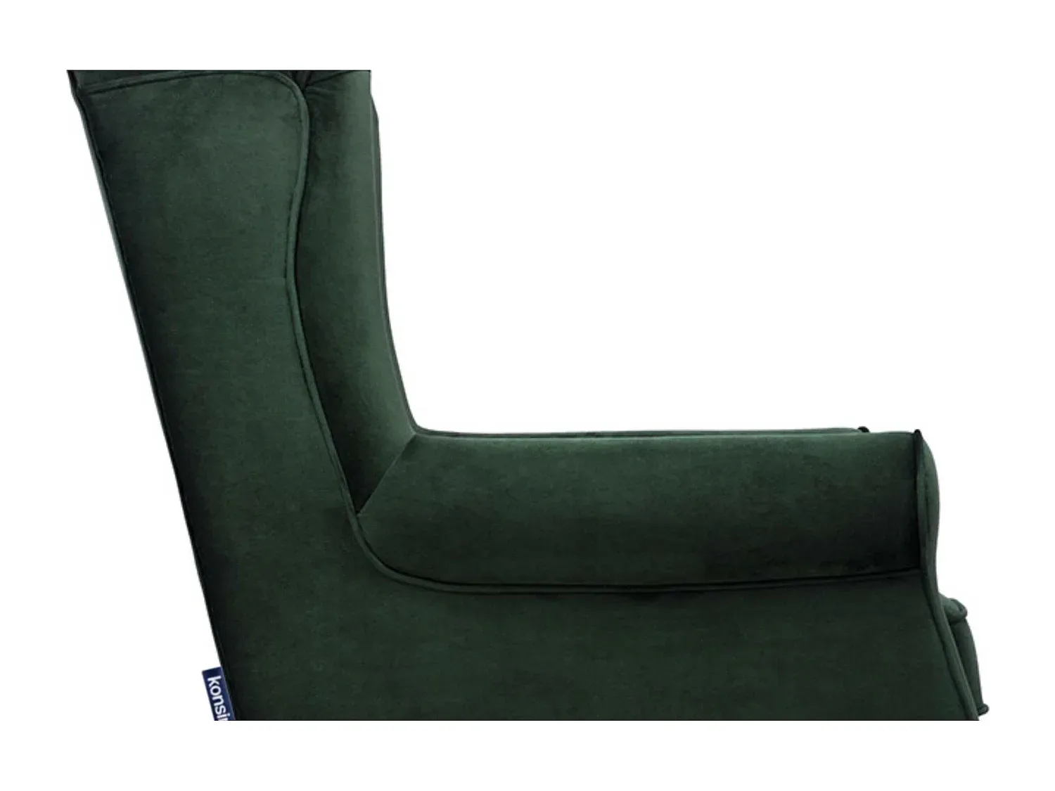 Gemütlicher Ohrensessel mit Massivholzbeinen in Grün