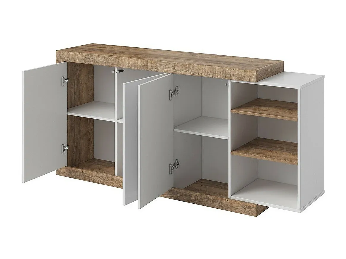 Elegantes Sideboard aus Eichenholz in Weiß, 180 cm