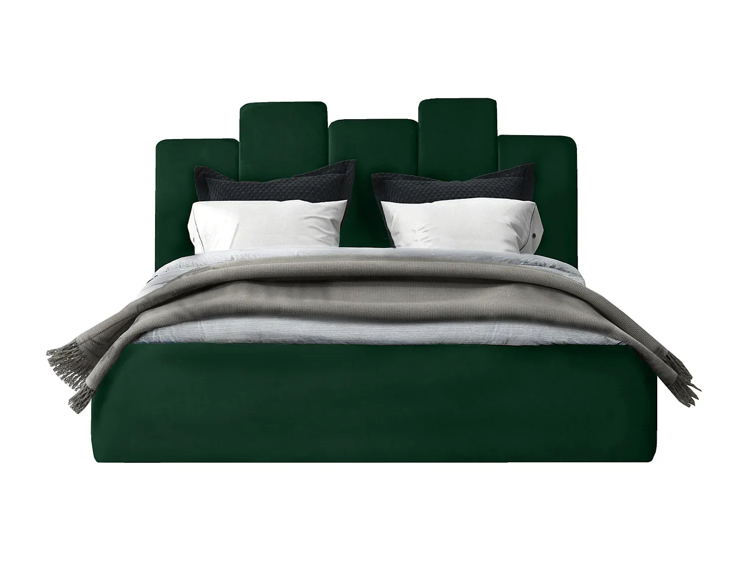 Komfortables Polsterbett mit Bettkasten und Gasdruckfeder, Grün