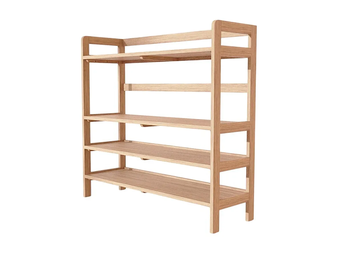 Massives Eichenholz-Bücherregal mit Ablagen 110x105 cm