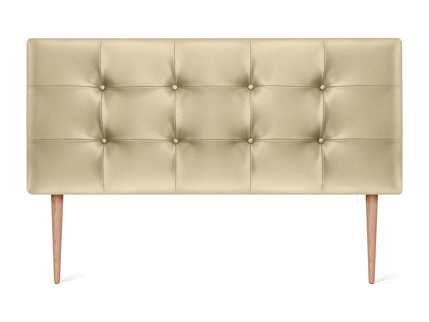 Gepolstertes Kopfteil aus Kunstleder 160 x 115 cm in Champagner