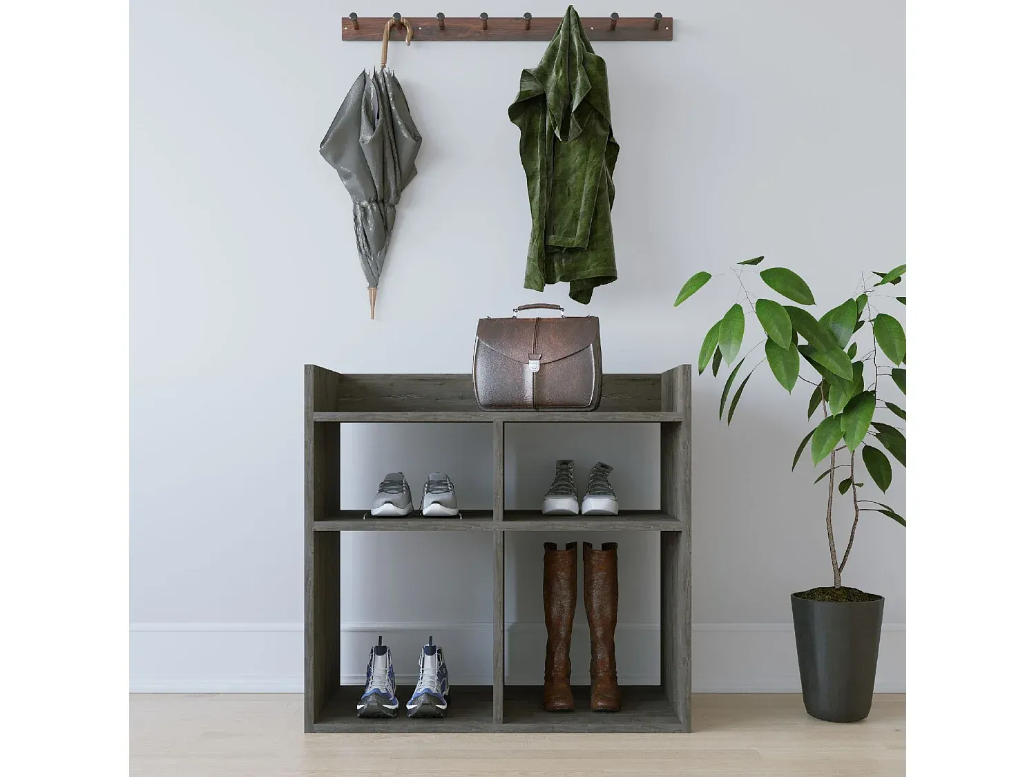 Modulares Schuhregal mit großem Stauraum