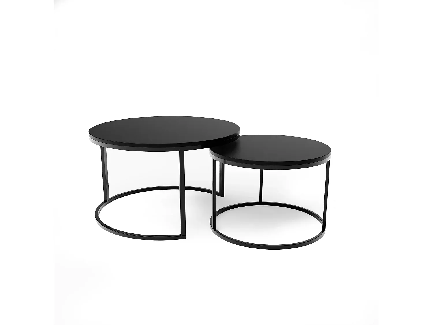 Runder 2-in-1-Tisch, Schwarz, Anpassbare Größe