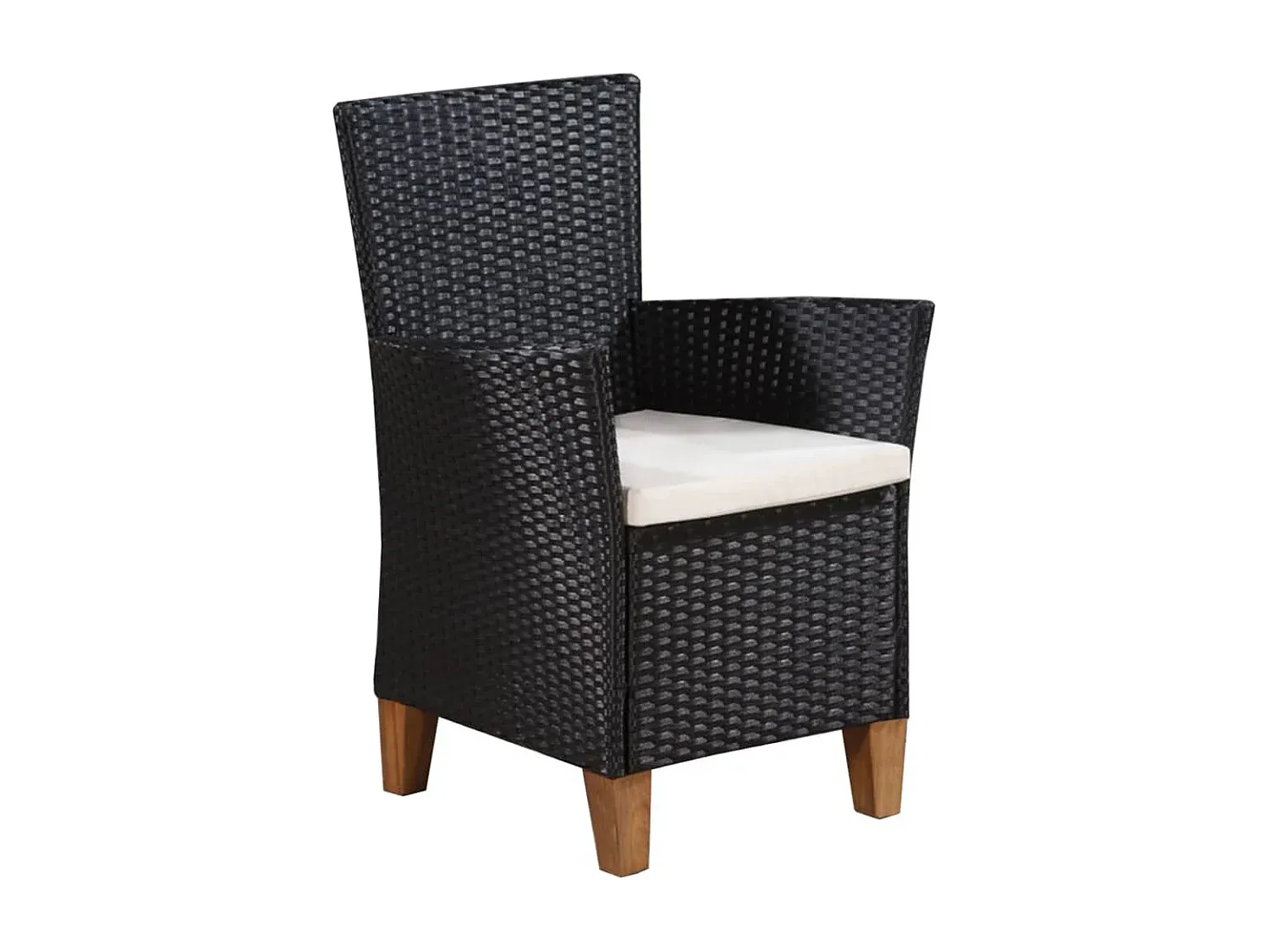 Garten-Essgruppe aus Poly-Rattan in Schwarz und Braun, 5-teilig