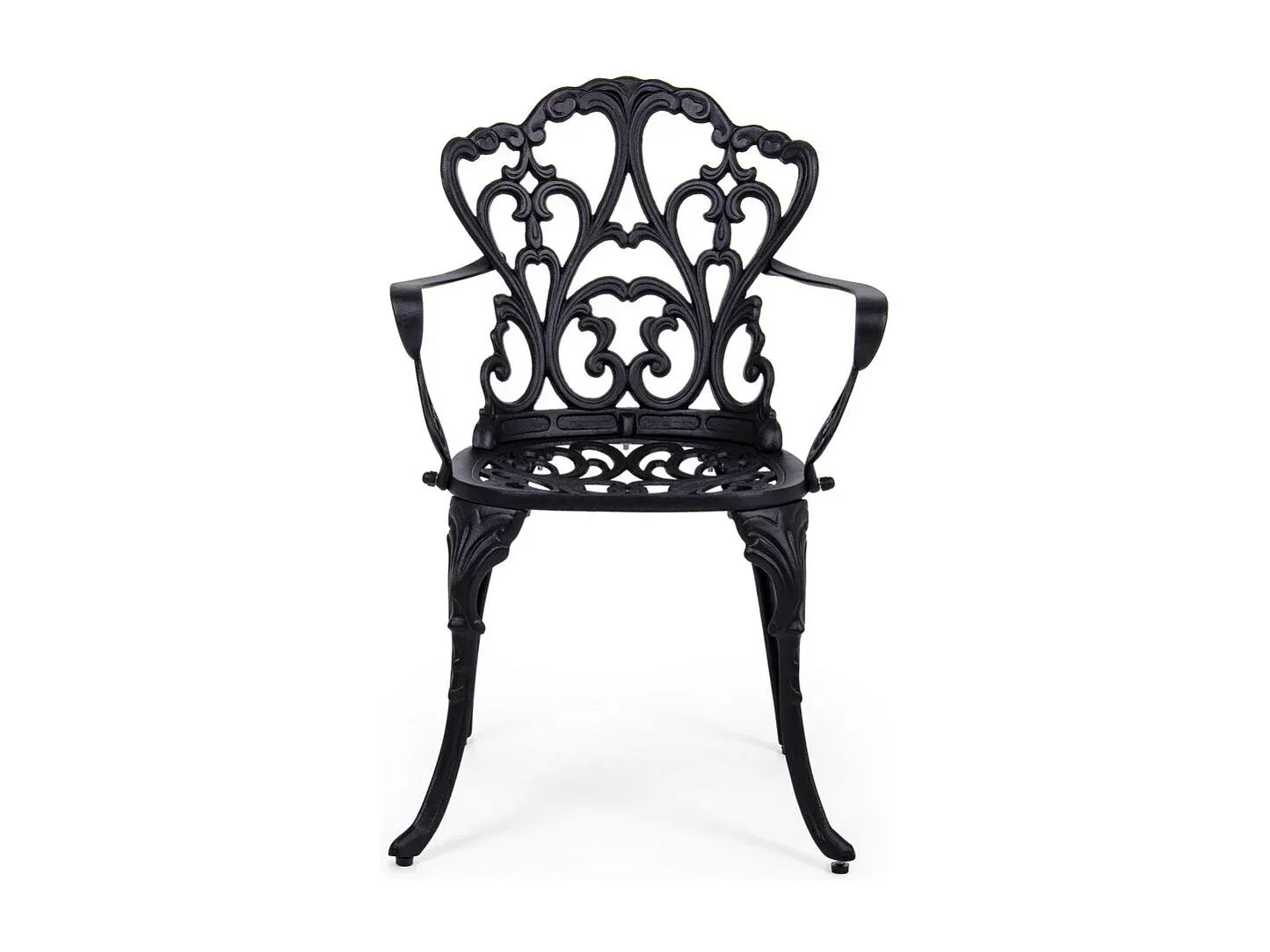 4er-Set Gartenstühle aus Aluminium mit Armlehnen, anthrazit