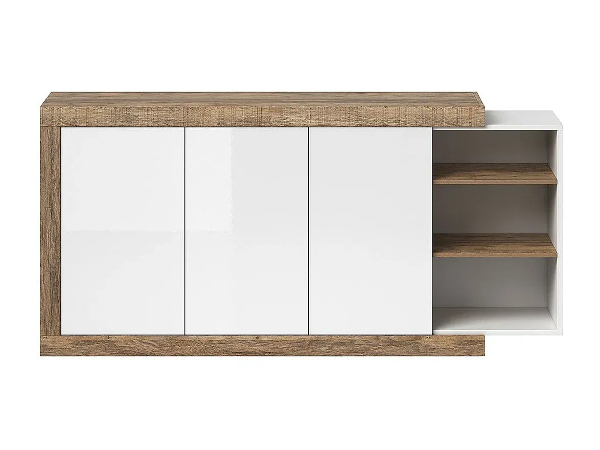 Elegantes Sideboard aus Eichenholz in Weiß, 180 cm