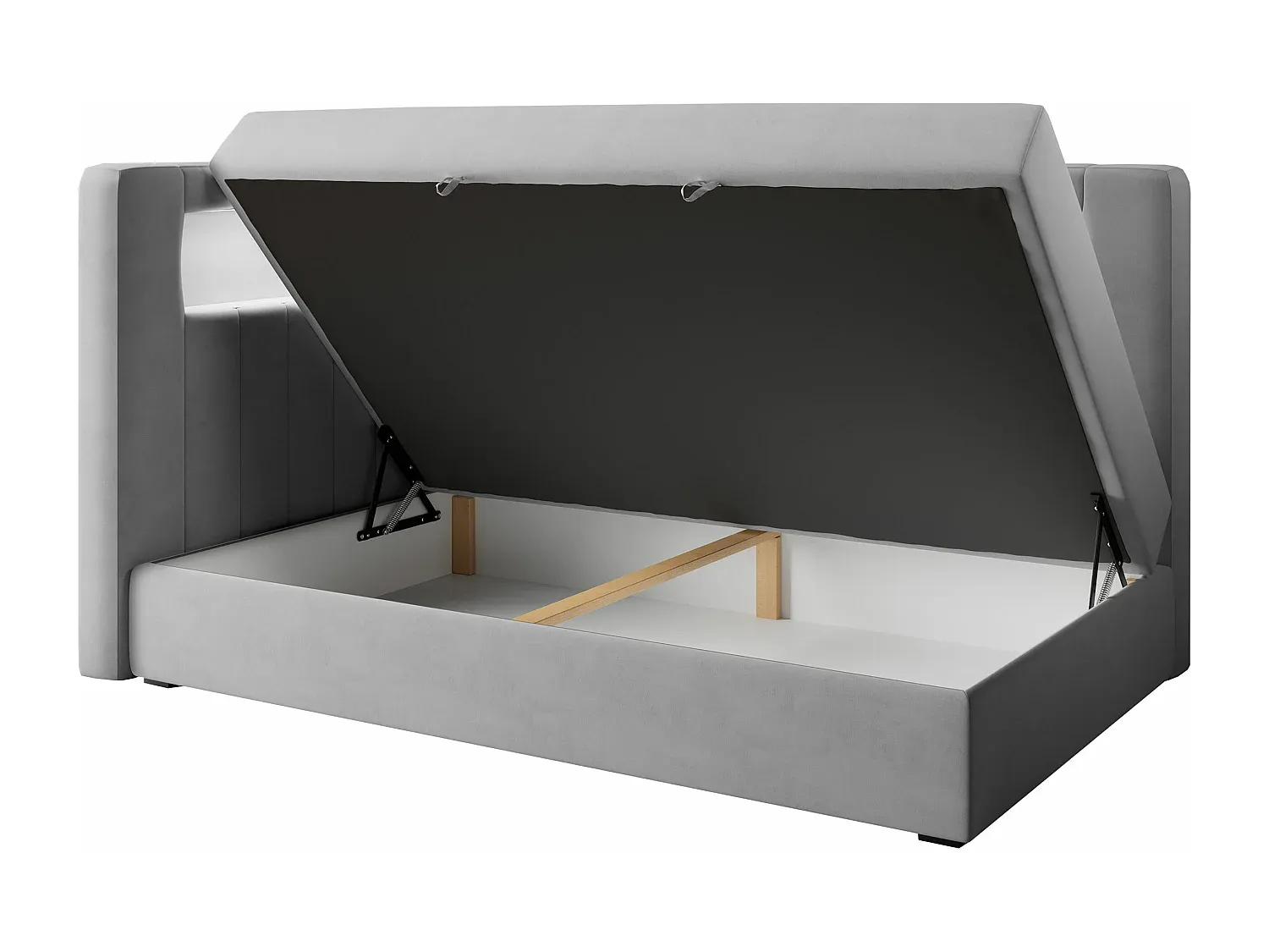 Kinderbett mit Matratze und LED-Beleuchtung, 90x200 cm, inklusive Bettkasten