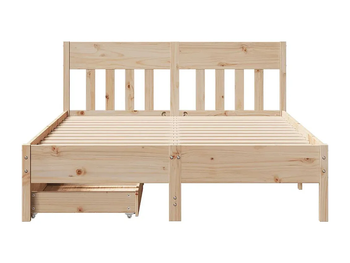 Doppelbett aus Kiefernholz in 135x190 cm