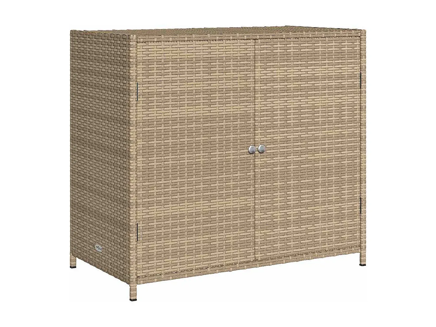Poly-Rattan Gartenschrank Beige 83x45x76 cm