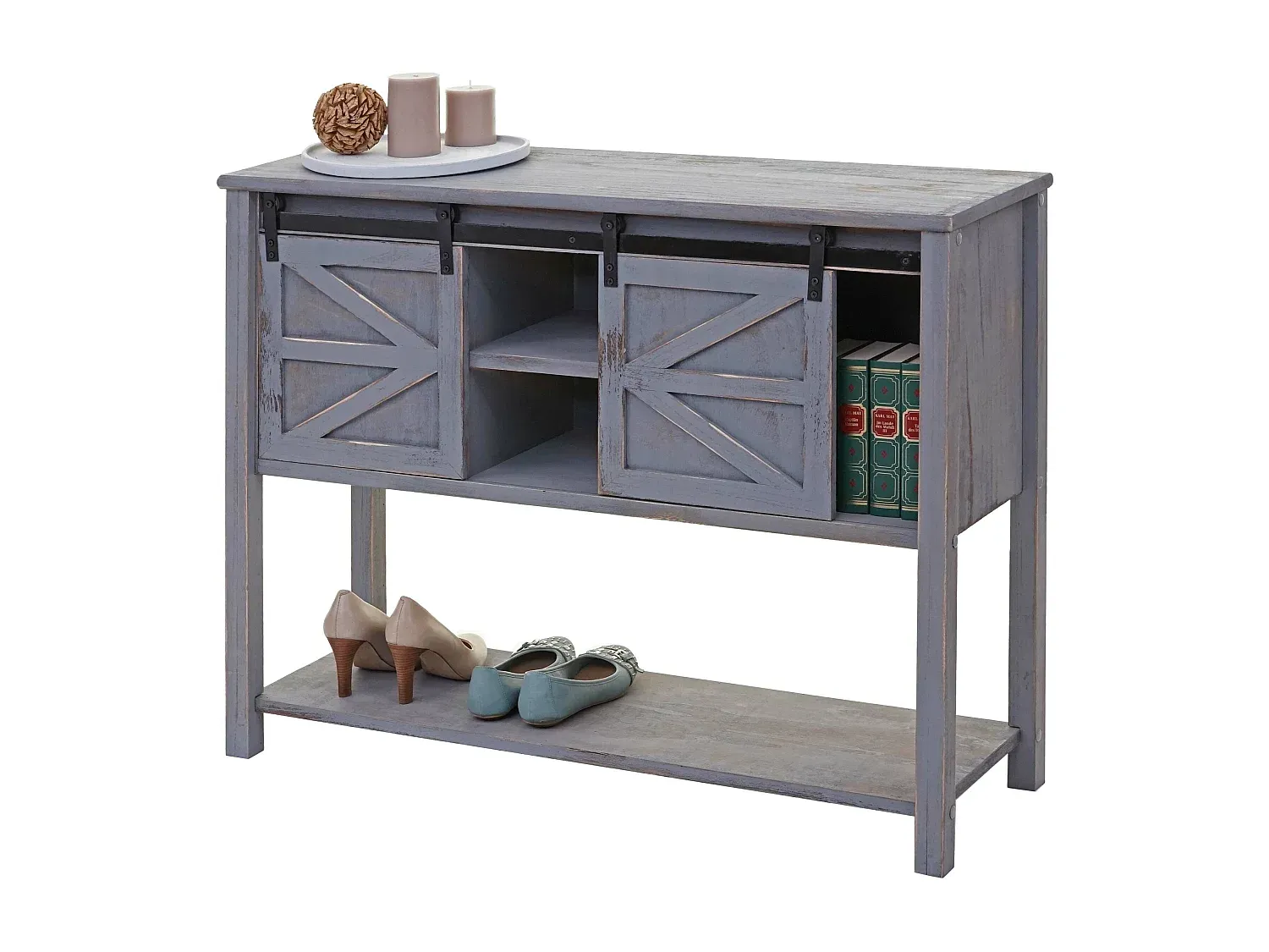 Moderne Stauraumlösung in Dunkelgrau