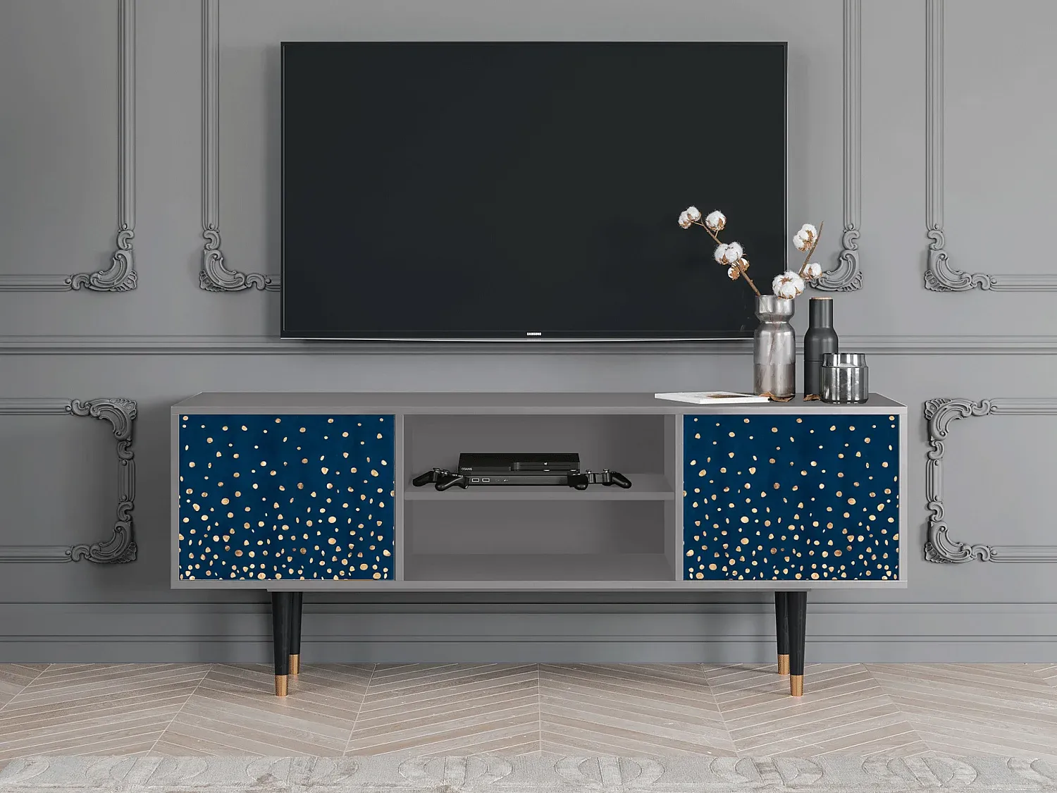 Moderner Fernsehtisch, 170 cm, Grau