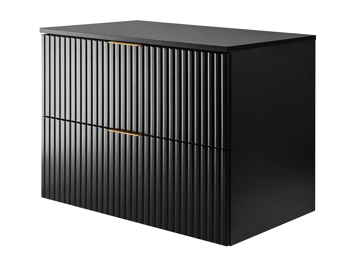 Moderner Waschtisch mit Stauraum, Schwarz