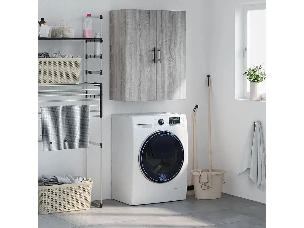 Moderner grauer Wandschrank mit Stauraum