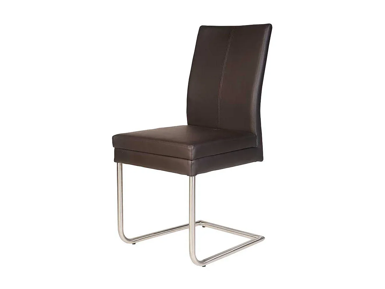 Schwingstühle Set in Dunkelbraunem Kunstleder