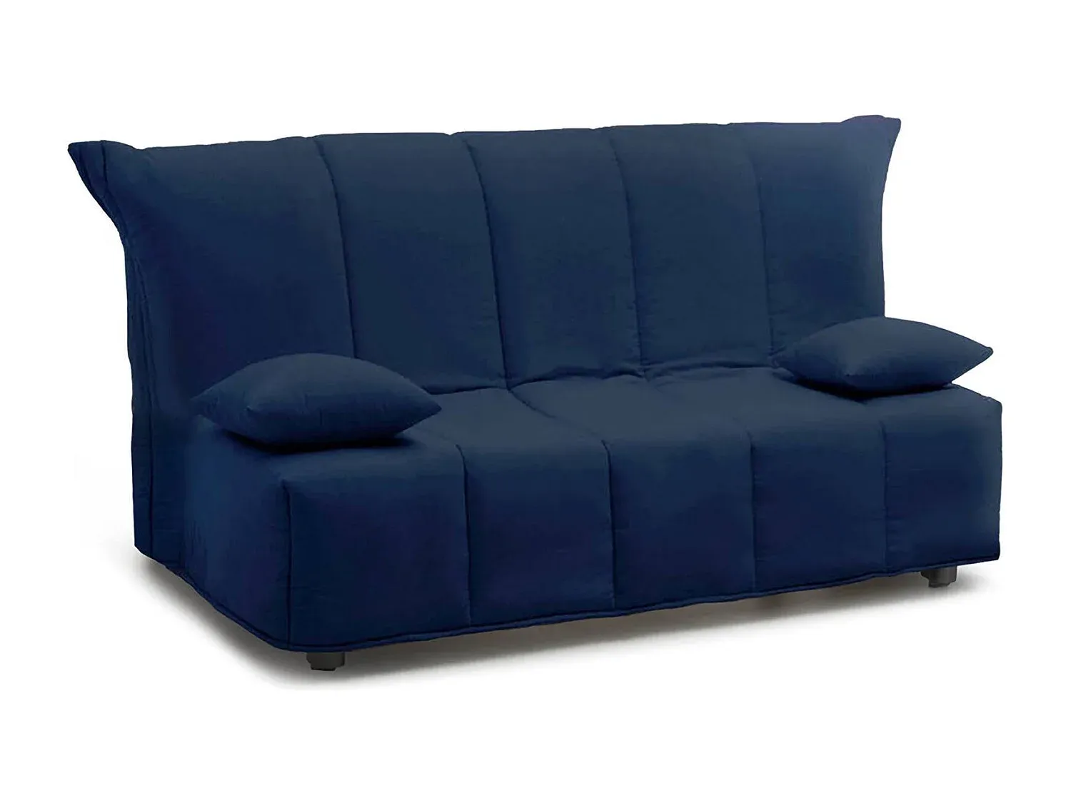 Schlafsofa, 3-Sitzer, bequemes Wohnzimmersofa mit einfacher Öffnung, Polsterstoff, inklusive Kissen, Blau