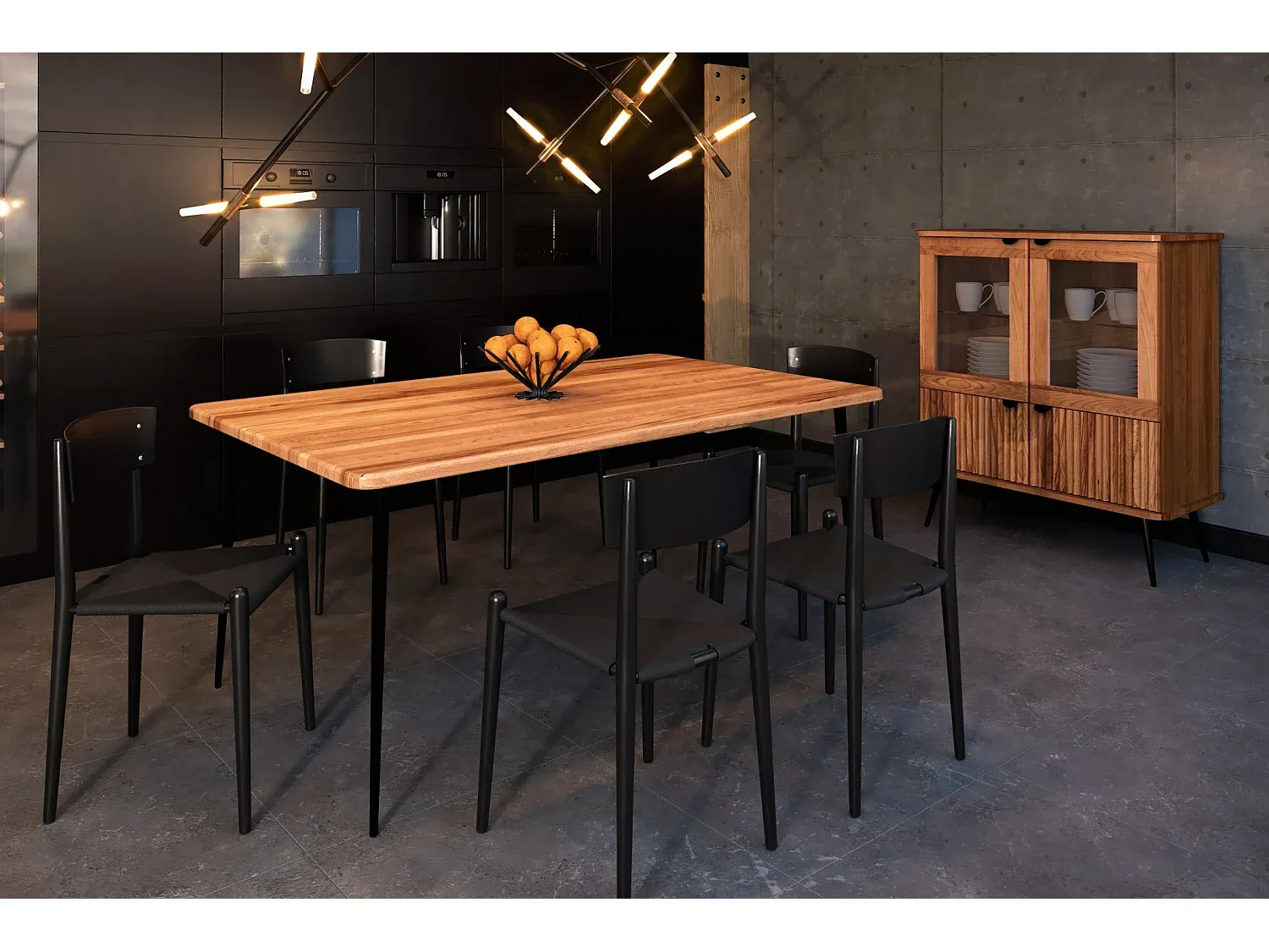 Massiver Esstisch aus Kernbuche, naturgeölt, 100x190 cm