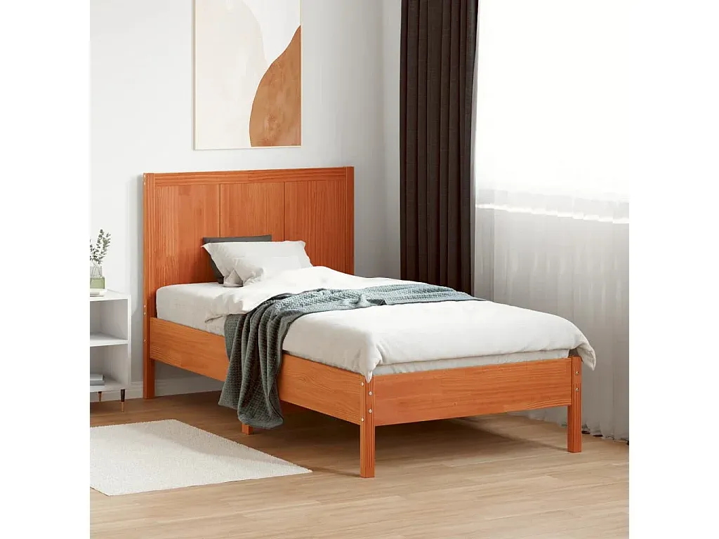 Holzkopfteil Wachsbraun 100 cm