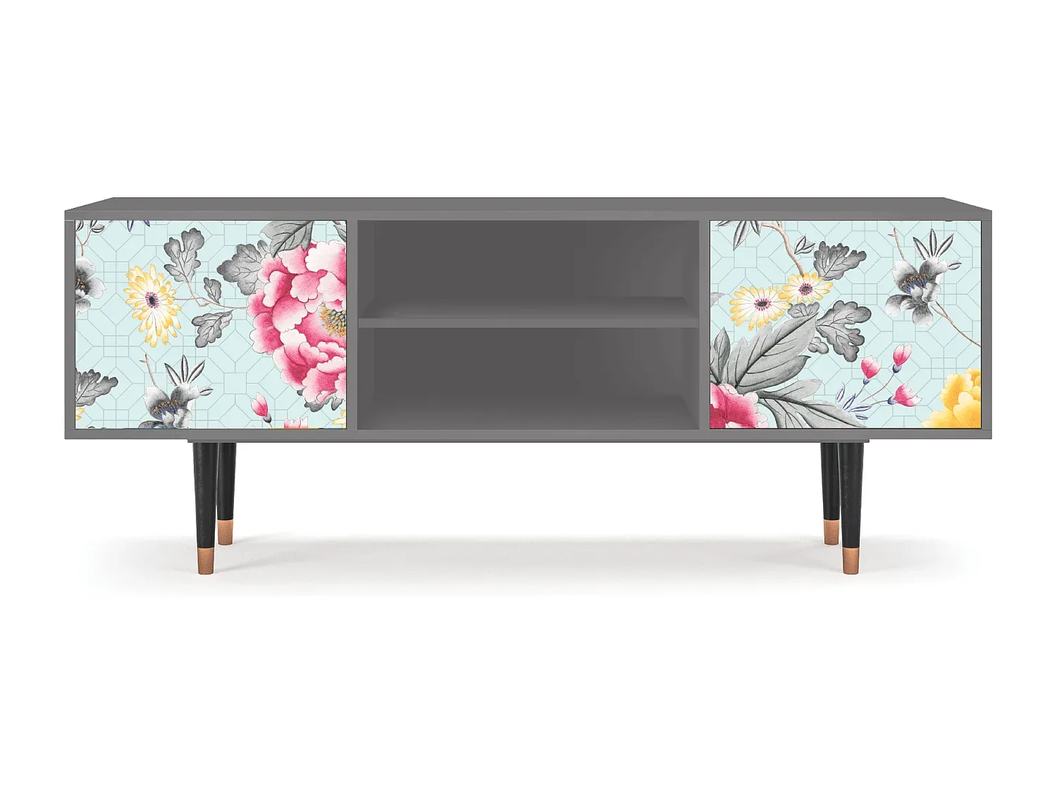 Moderne Fernsehschrank in Grau mit Stauraum