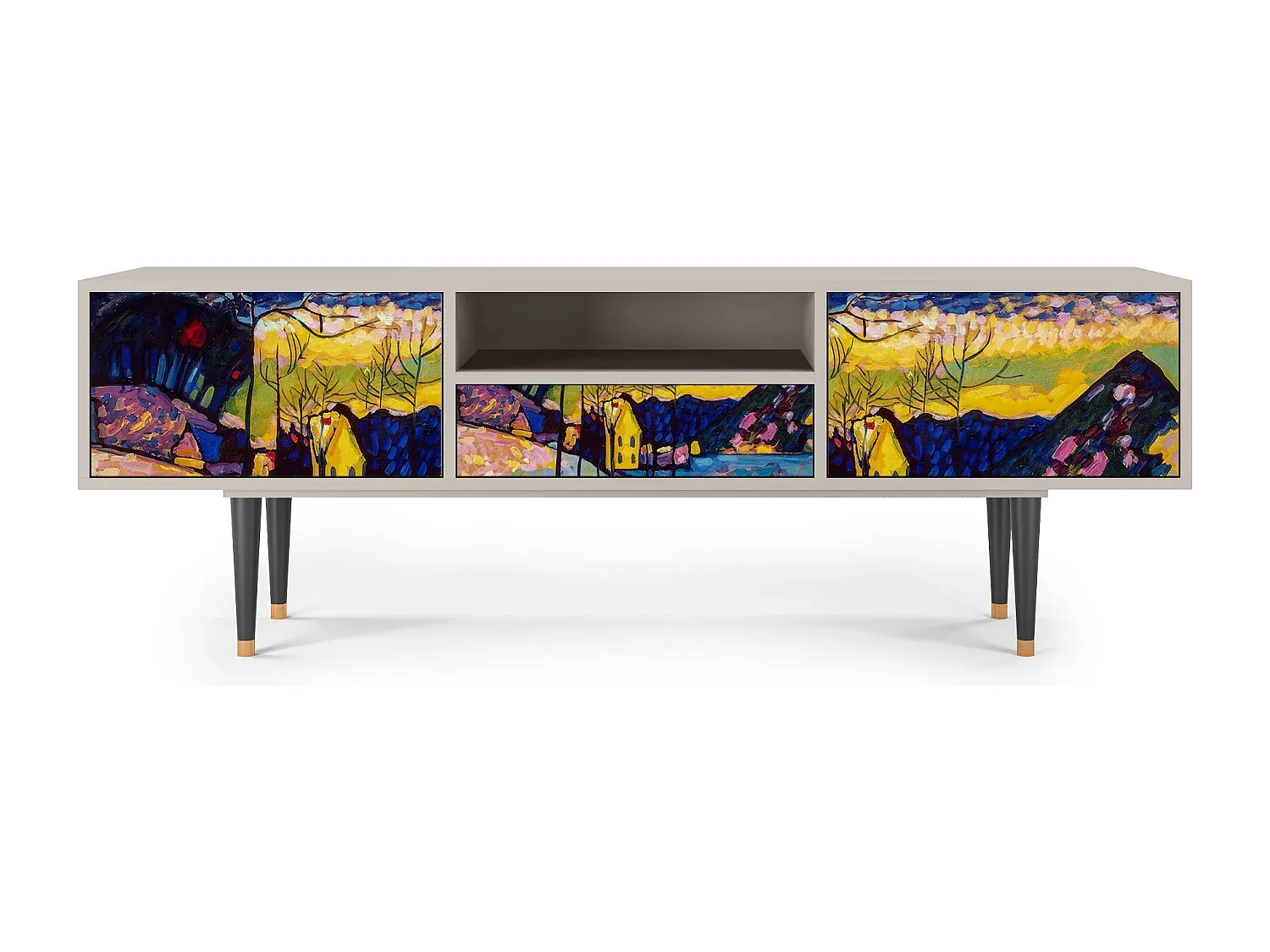 Fernsehschrank - Landschaftsmotiv, Beige