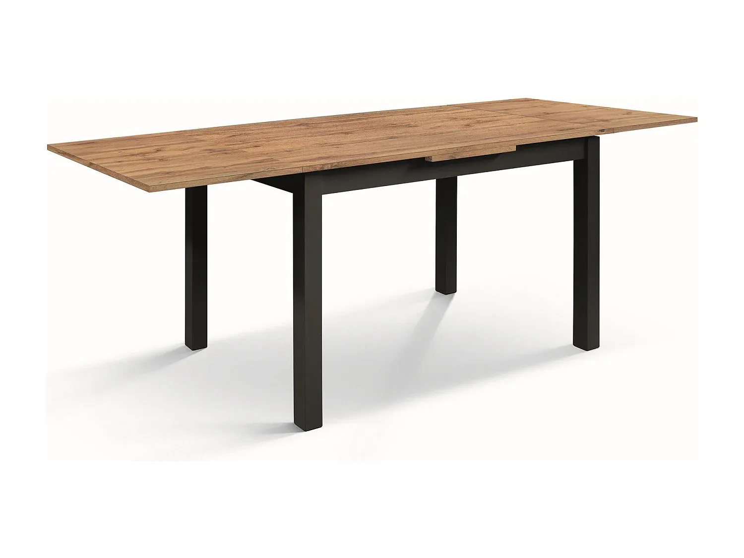 Verlängerbarer Holztisch in Eichenoptik mit Anthrazitbeinen