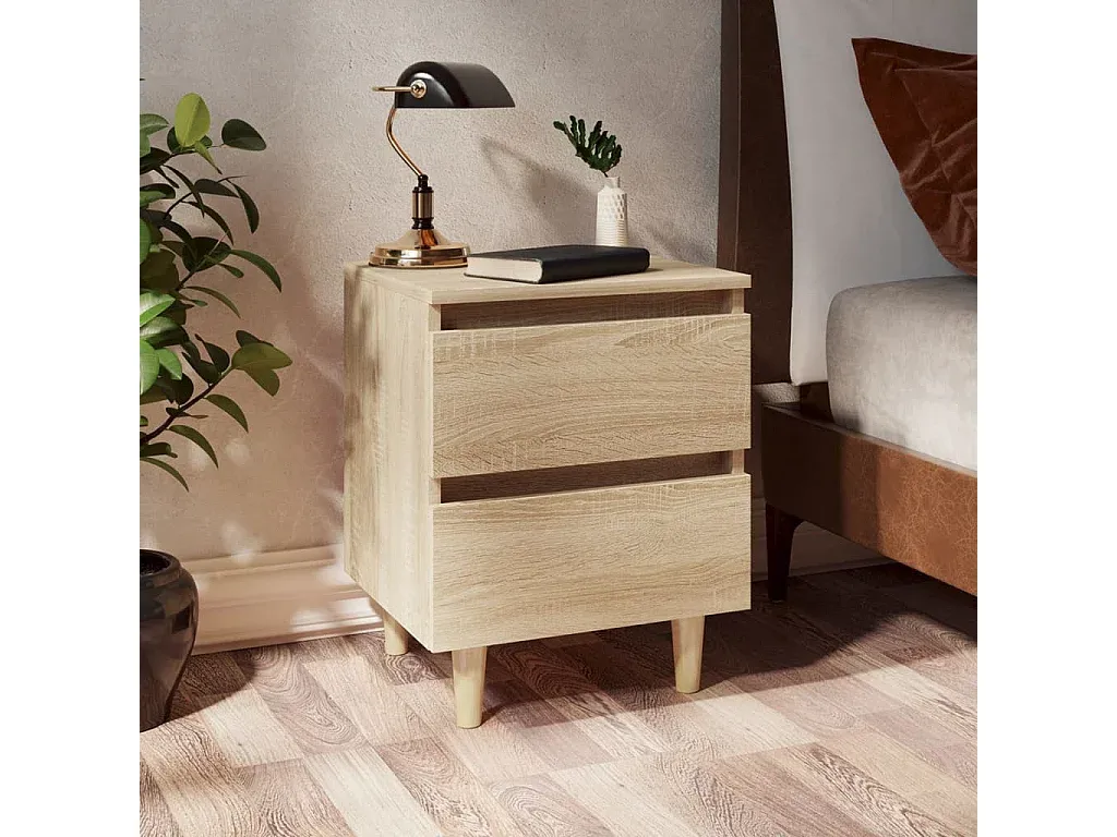 Nachttisch-Set aus Holz mit Sonoma-Eiche Finish