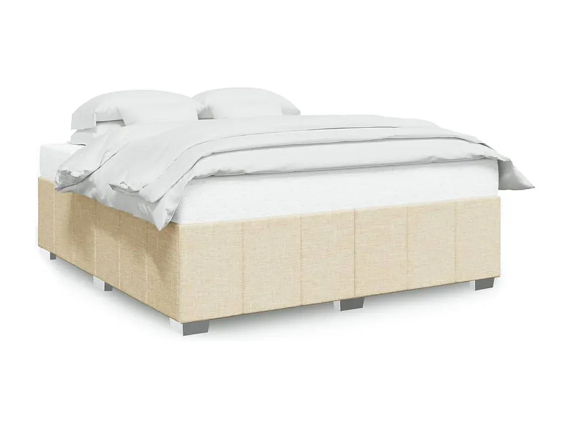 Stoffbettgestell in Creme 200x200 cm