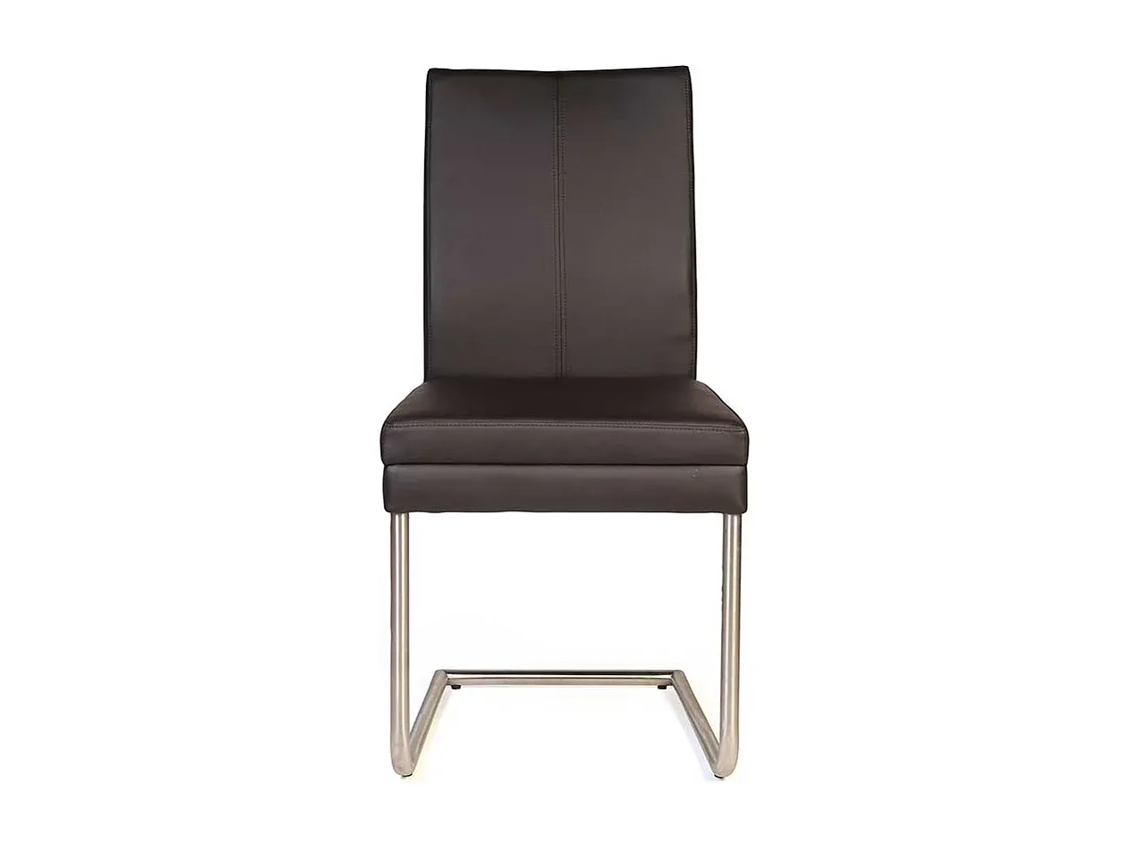 Schwingstühle Set in Dunkelbraunem Kunstleder