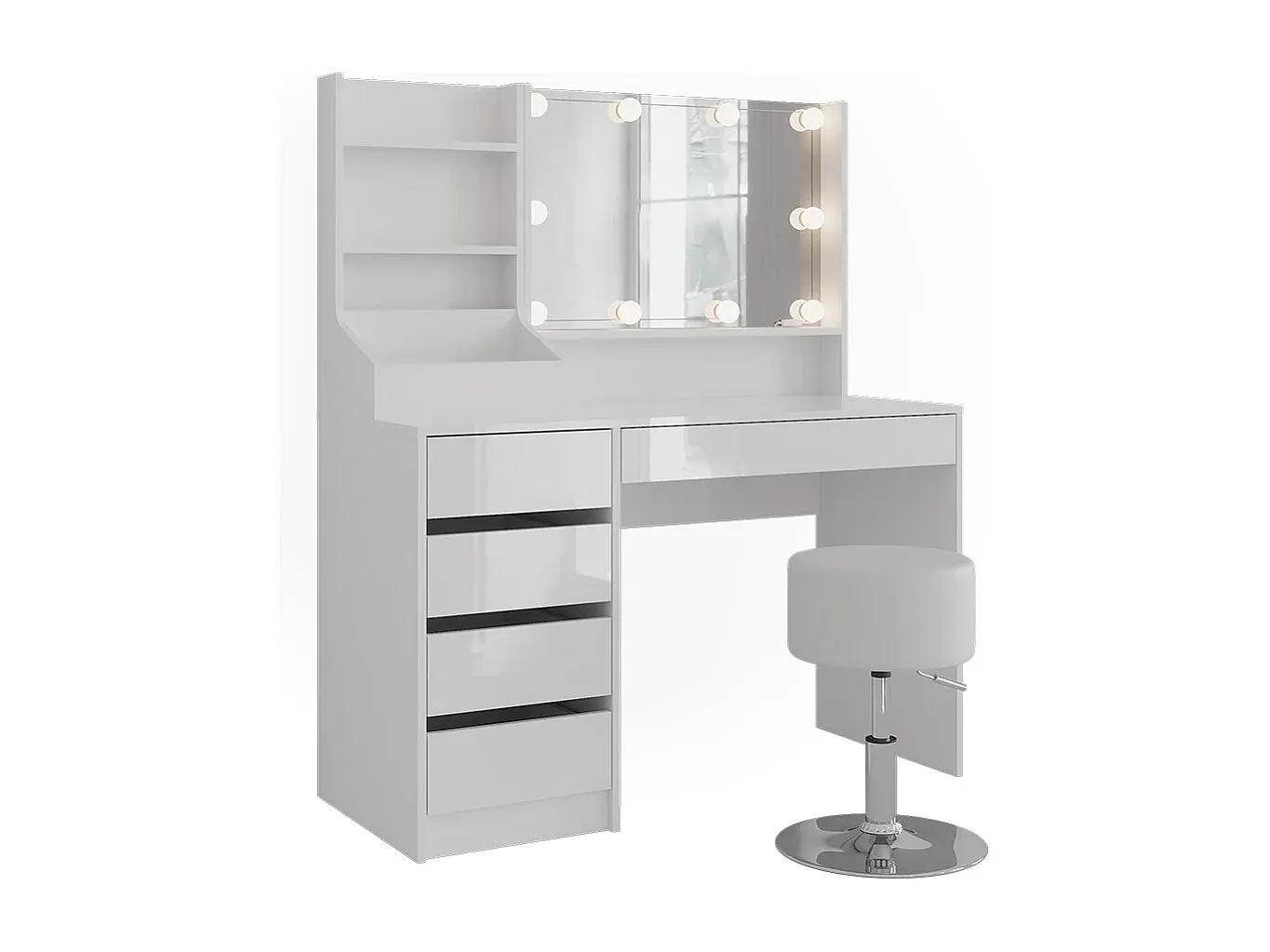 Eleganter Schminktisch in Hochglanz Weiß