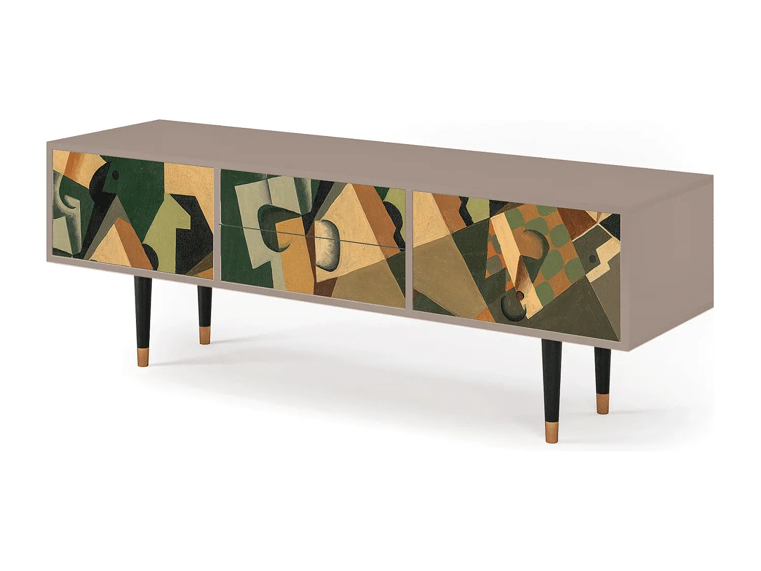 Moderner Fernsehtisch mit Glaselementen