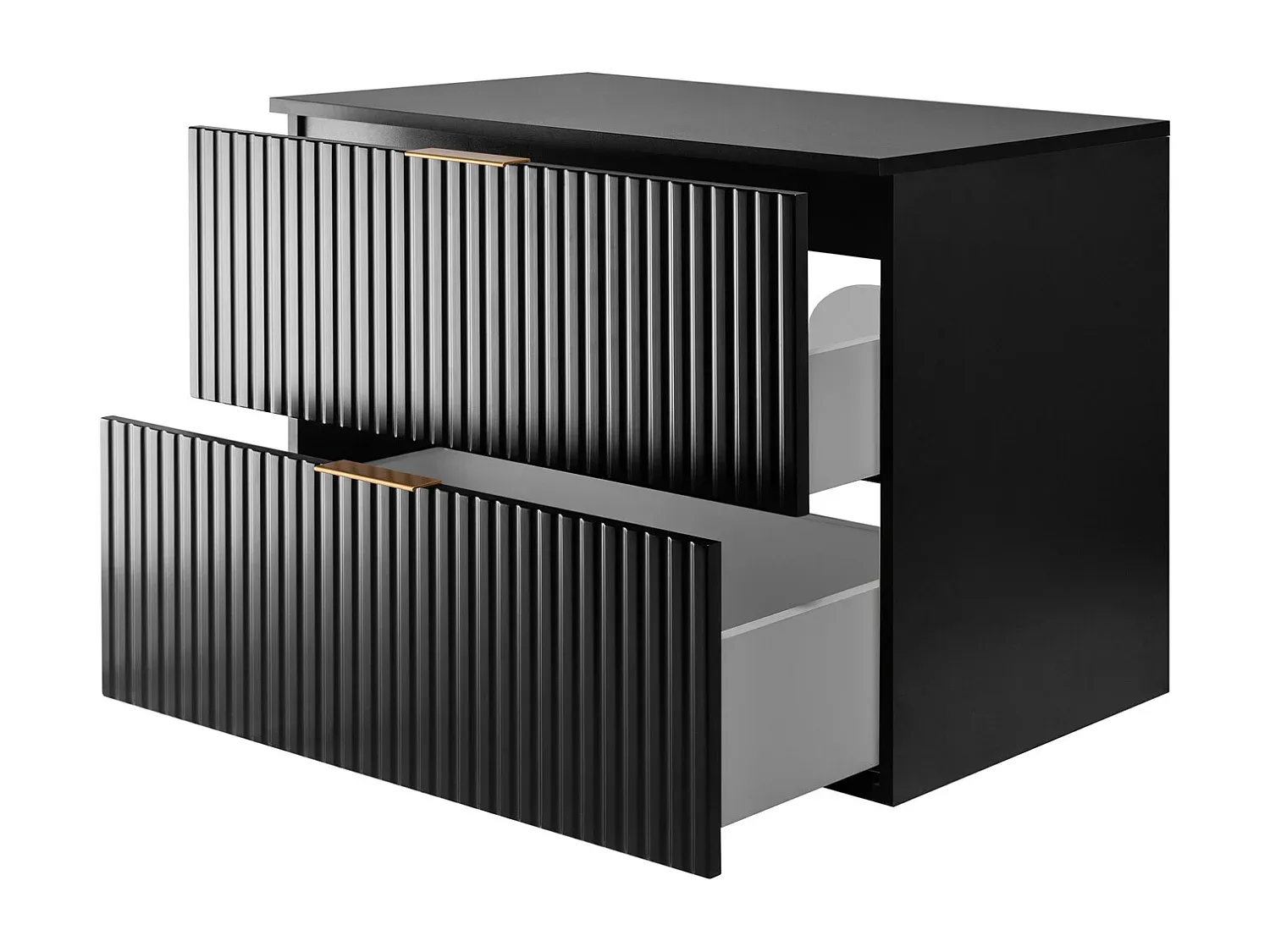 Moderner Waschtisch mit Stauraum, Schwarz