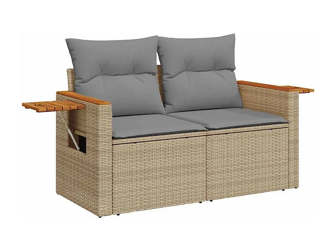 Modulare Garten-Sofagarnitur mit Kissen Beige