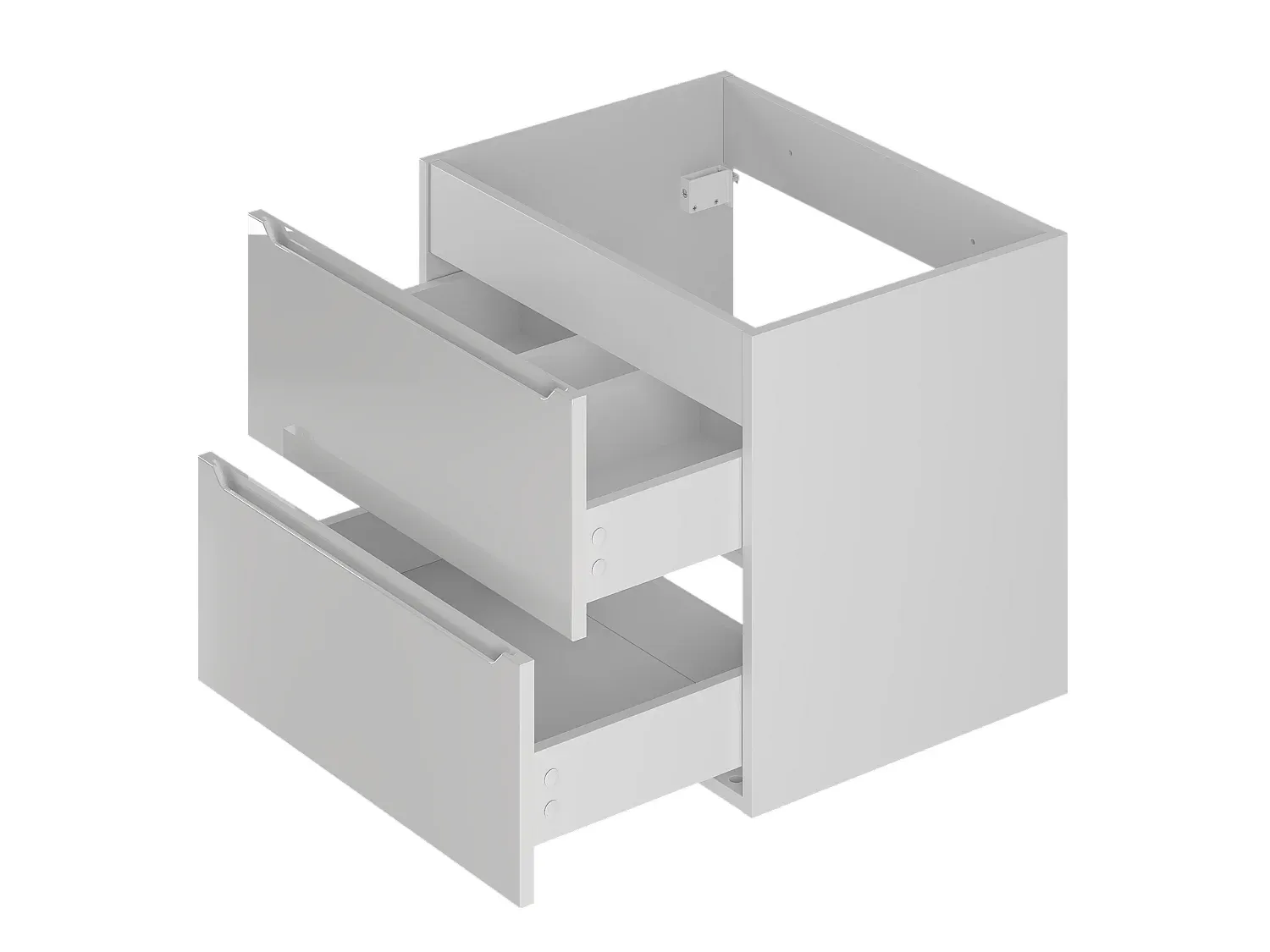 Helles Badezimmer-Schranksystem mit 80 cm Regal und Arbeitsplatte