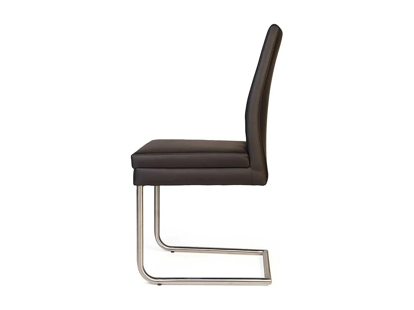 Schwingstühle Set in Dunkelbraunem Kunstleder