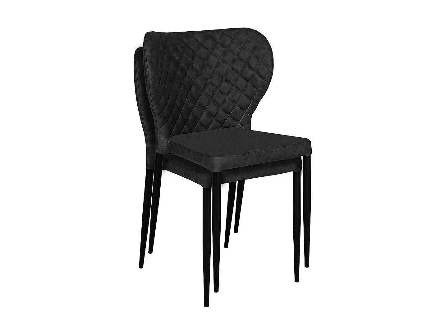 Esszimmerstühle im modernen Design, stapelbar, schwarz