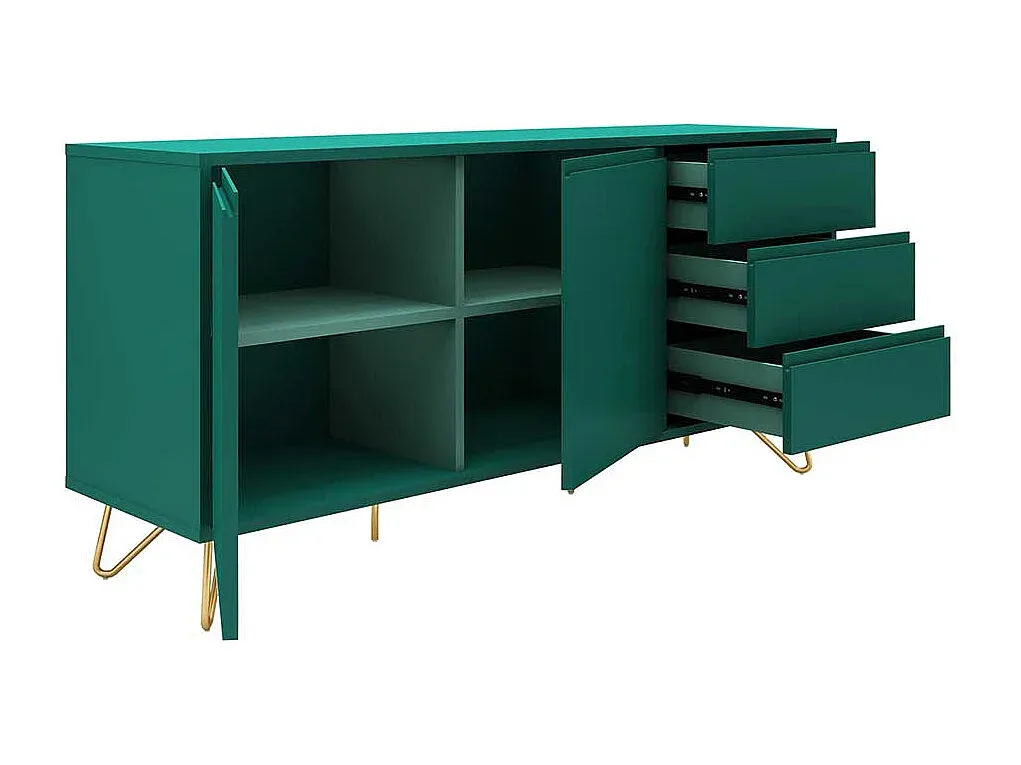 Elegantes Sideboard in Grün und Gold für das Esszimmer