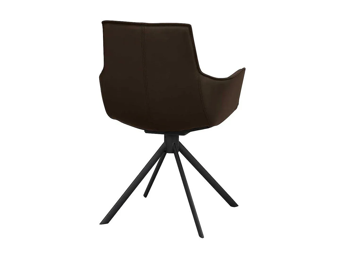 Verstellbare Esszimmerstühle aus Leder mit Armlehnen, Braun, 2er Set