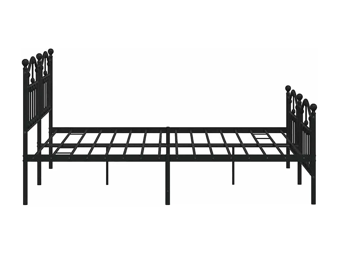 Metallbett mit Kopf- und Fußteil, Schwarz, 183x213 cm
