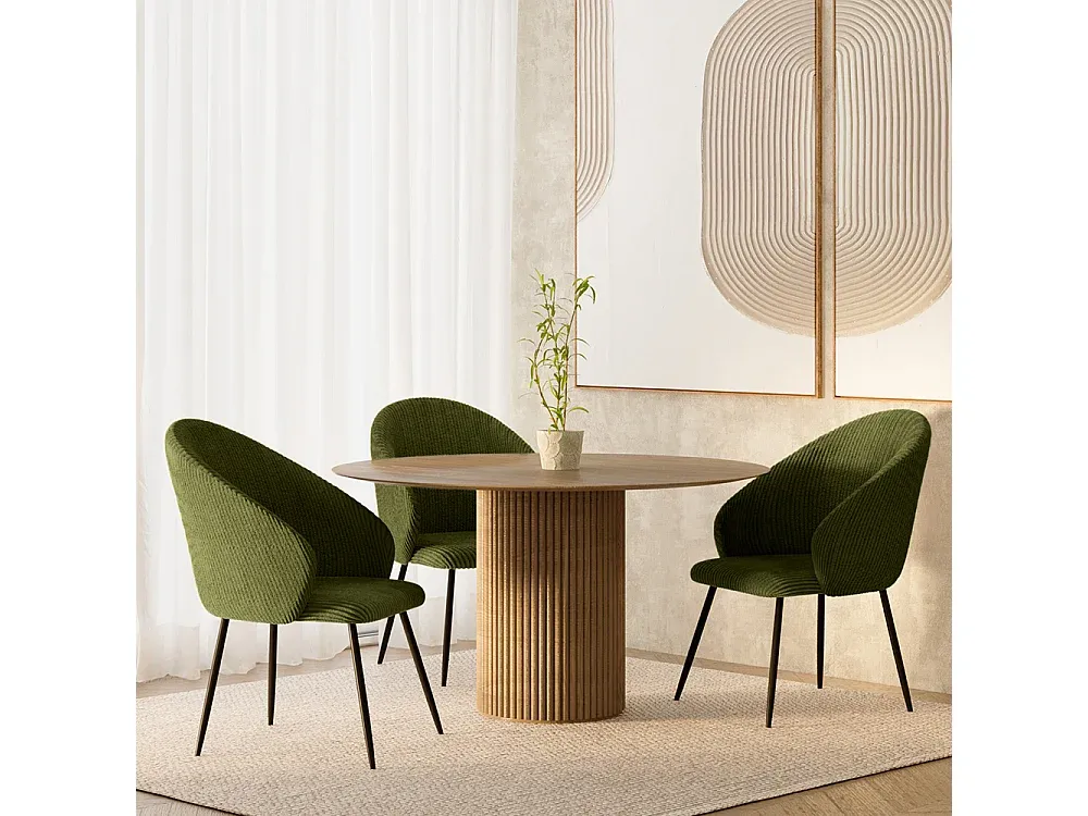 Moderner Esszimmerstuhl aus Samt, gepolstert